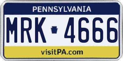 PA license plate MRK4666