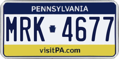 PA license plate MRK4677