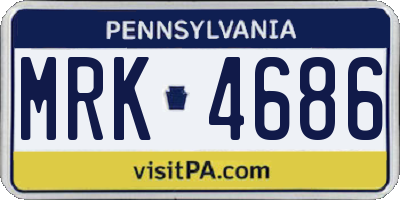 PA license plate MRK4686