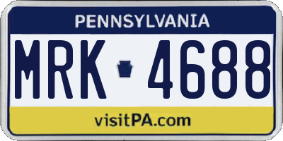 PA license plate MRK4688