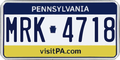 PA license plate MRK4718