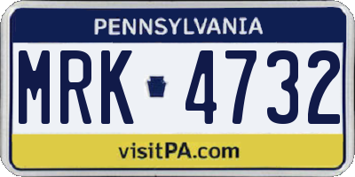 PA license plate MRK4732