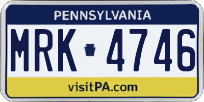 PA license plate MRK4746