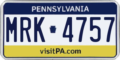 PA license plate MRK4757