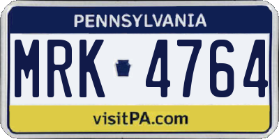 PA license plate MRK4764