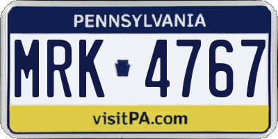 PA license plate MRK4767