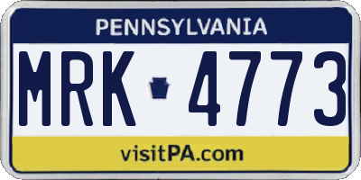 PA license plate MRK4773