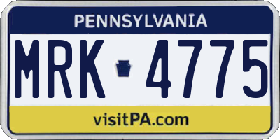 PA license plate MRK4775