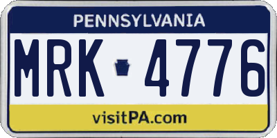 PA license plate MRK4776