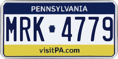 PA license plate MRK4779