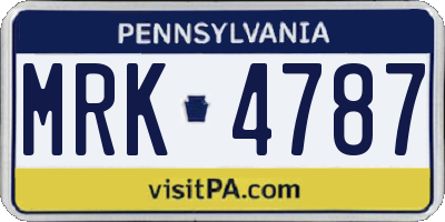 PA license plate MRK4787