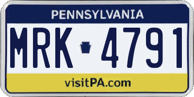 PA license plate MRK4791