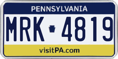 PA license plate MRK4819