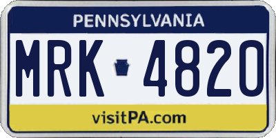 PA license plate MRK4820