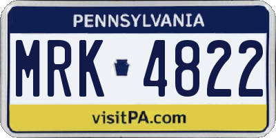 PA license plate MRK4822