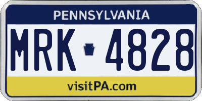 PA license plate MRK4828
