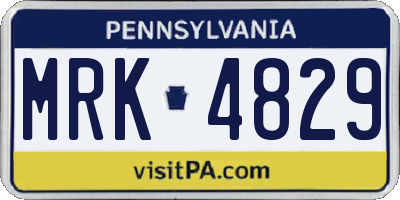 PA license plate MRK4829