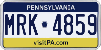 PA license plate MRK4859