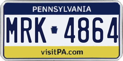 PA license plate MRK4864