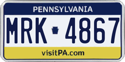 PA license plate MRK4867