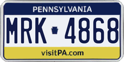 PA license plate MRK4868