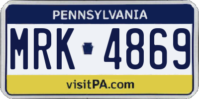 PA license plate MRK4869