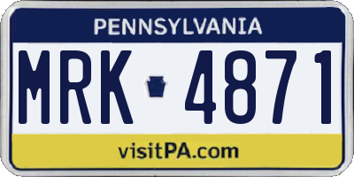 PA license plate MRK4871