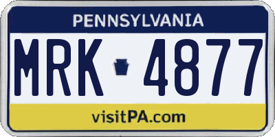 PA license plate MRK4877