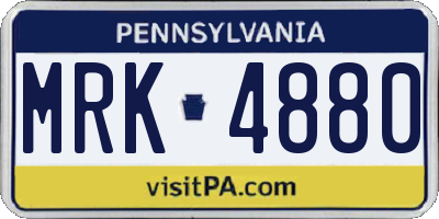 PA license plate MRK4880