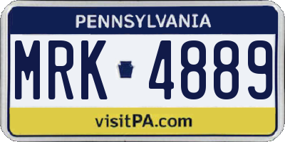 PA license plate MRK4889