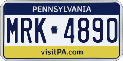 PA license plate MRK4890