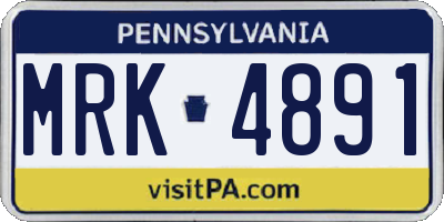 PA license plate MRK4891