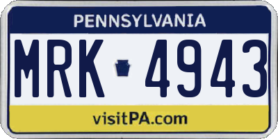 PA license plate MRK4943