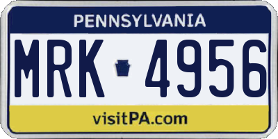 PA license plate MRK4956