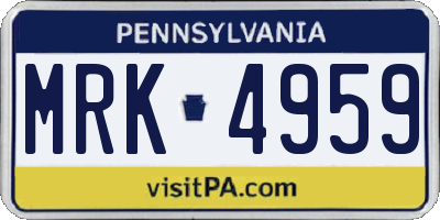 PA license plate MRK4959