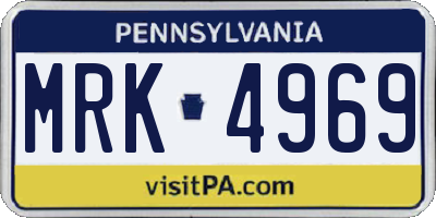PA license plate MRK4969