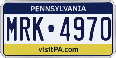PA license plate MRK4970