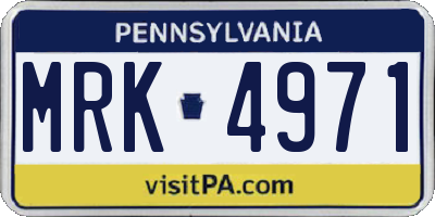 PA license plate MRK4971