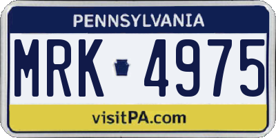 PA license plate MRK4975