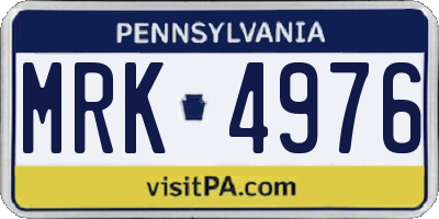 PA license plate MRK4976