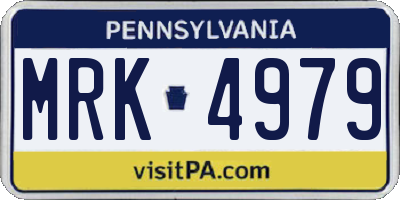 PA license plate MRK4979