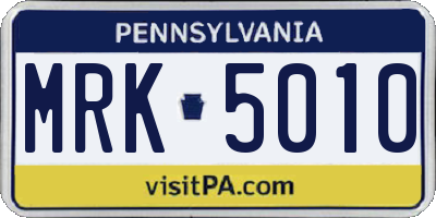 PA license plate MRK5010