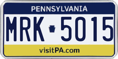 PA license plate MRK5015