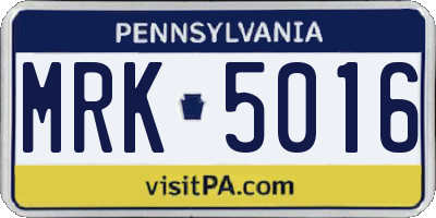 PA license plate MRK5016