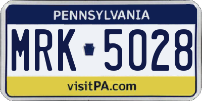 PA license plate MRK5028