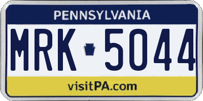 PA license plate MRK5044