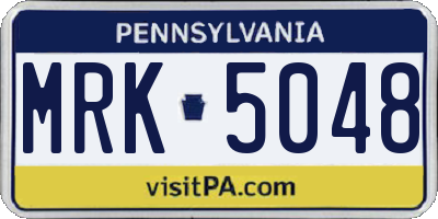 PA license plate MRK5048