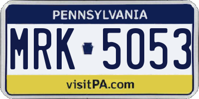 PA license plate MRK5053