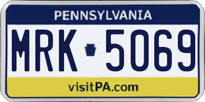 PA license plate MRK5069
