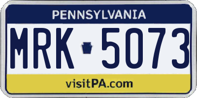 PA license plate MRK5073